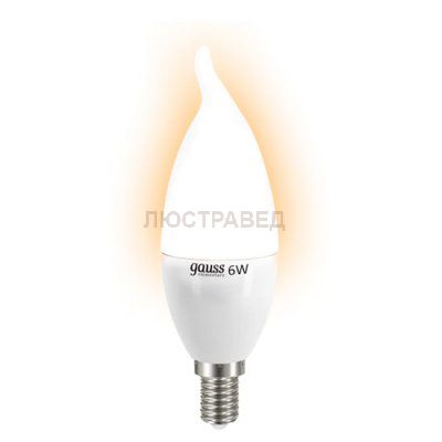 Лампа Gauss LED Elementary Candle Tailed 6W E14 2700K