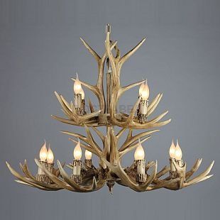 Люстра рога из дерева Omnilux Flamantro OML-52003-12