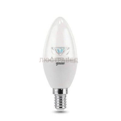 Лампа Gauss 103201204 LED Candle Crystal Clear E14 4W 4100К