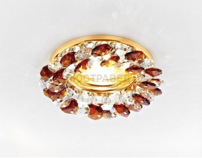 Светильник Ambrella K206 TI/G золото/янтарный хрусталь MR16