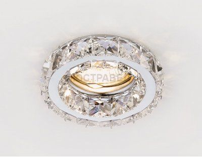 Светильник Ambrella K112 CL/CH хром/прозрачный хрусталь MR16