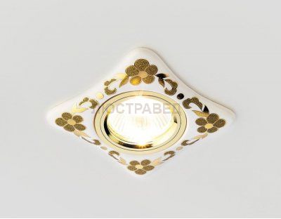 Точечный светильник Ambrella с узором D2065 W/GD