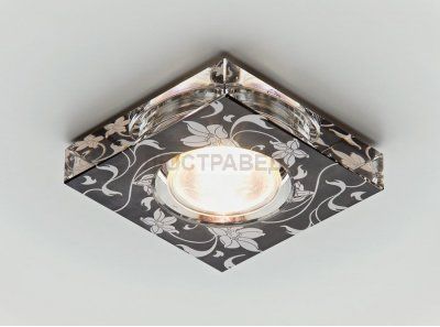 Точечный светильник Ambrella с узором и орнаментом D2035 BK/W