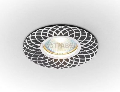 Точечный светильник Ambrella из алюминия с узором Классика A815 BK/AL