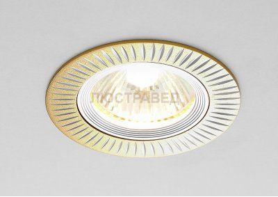 Точечный светильник Ambrella из алюминия с узором Классика A507 GD/AL