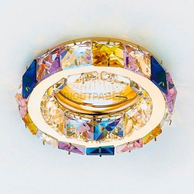 Светильник Ambrella K112 RA/G золото/радужный хрусталь MR16