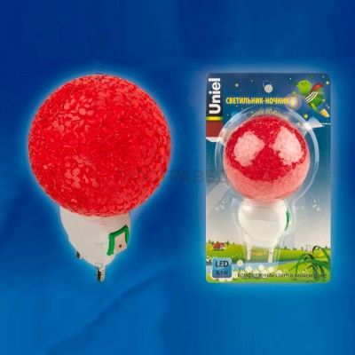 Uniel DTL-309-Шар/RED/1LED/0,1W Светильник-ночник