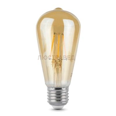 Лампа Gauss LED Filament ST64 E27 6W Golden 2400К/40