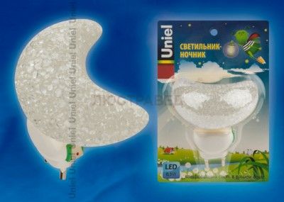 UNIEL DTL-309 Месяц/WHITE/1LED/0,1W Светильник-ночник