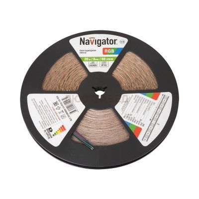 СД Лента Navigator 71 247 NLS-3528RGB60-4.8-IP20-12V-R20