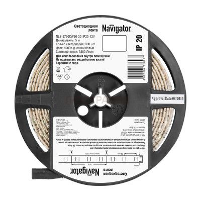 СД Лента Navigator 71 697 NLS-5730CW60-30-IP20-12V R5