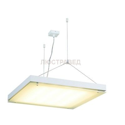 SLV 157101 T5 GRILL Pendelleuchte, eckig, weiss, 4xG5, 4x 24W