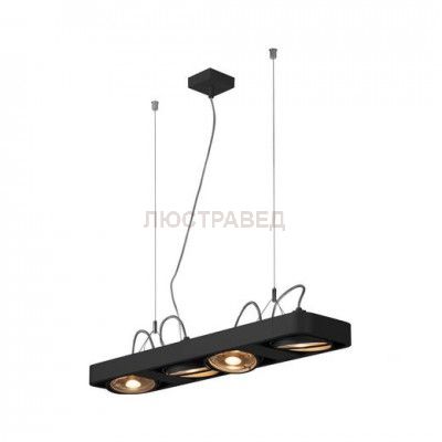 SLV 159220 AIXLIGHT R2 LONG LED, Pendel- leuchte, ES111, max. 4x50W, 4xGU10, halbrund, schwarz