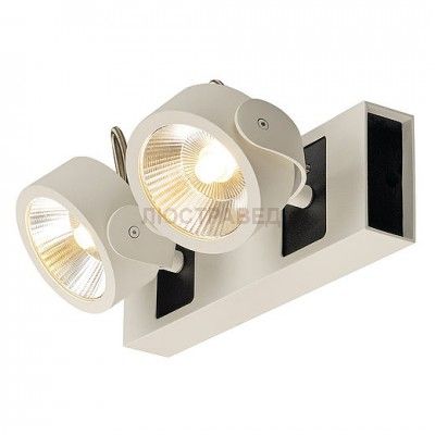 SLV 147611 KALU LED 2 Wand- und Deckenleuchte, weiss/schwarz, 2x10W,3000K