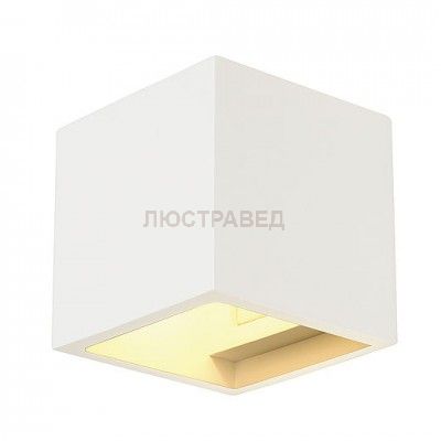 SLV 148018 PLASTRA CUBE Wandleuchte, eckig, weisser Gips, G9, max. 42W