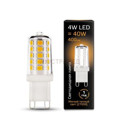 Лампа Gauss LED G9 AC185-265V 4W 2700K керамика