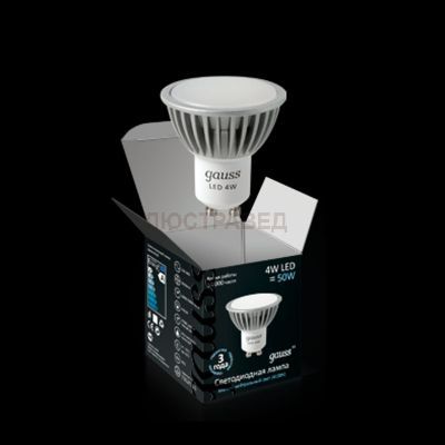 Лампа Gauss Led 4W GU10 220V 4100K (= 40W) EB101506204-D димм-я